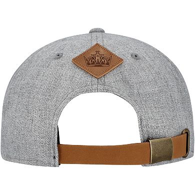 Men's Fanatics Heather Gray Los Angeles Kings Elements A-Frame Leather Strapback Hat