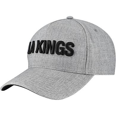 Men's Fanatics Heather Gray Los Angeles Kings Elements A-Frame Leather Strapback Hat