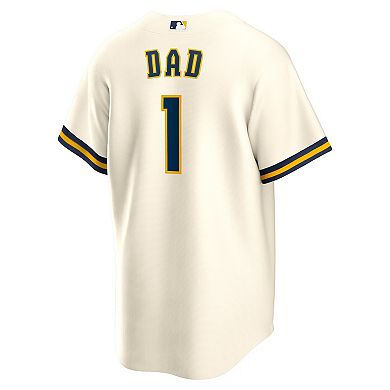 Men's Nike White Milwaukee Brewers #1 Dad Home Replica Jersey