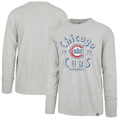 Men's '47 Gray Chicago Cubs Circle Change Franklin Long Sleeve T-Shirt