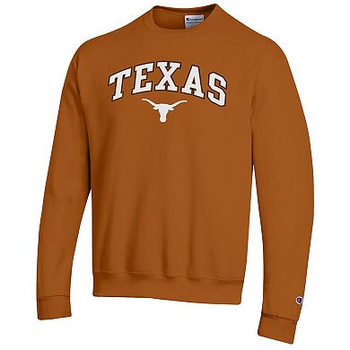 Men's Champion Texas Orange Texas Longhorns Arch Over Logo Pullover Sweatshirt
