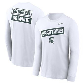 Men's Nike White Michigan State Spartans Two-Hit Classic Location Long Sleeve T-Shirt