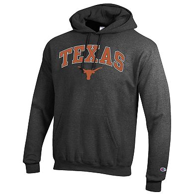 Men's Champion Charcoal Texas Longhorns Arch Over Logo Pullover Hoodie