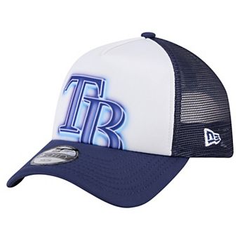 Toddler New Era White/Navy Tampa Bay Rays Painted A-Frame 9FORTY Trucker Adjustable Hat