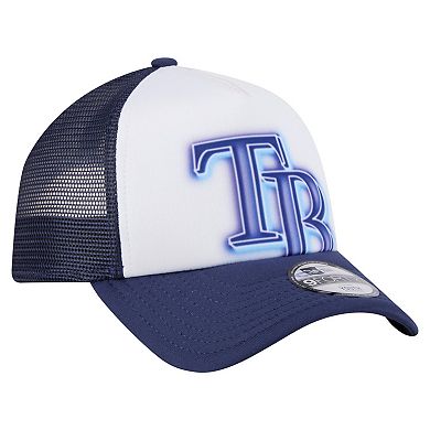 Toddler New Era White/Navy Tampa Bay Rays Painted A-Frame 9FORTY Trucker Adjustable Hat
