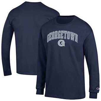 Men's Champion Navy Georgetown Hoyas Arch Over Logo Long Sleeve T-Shirt