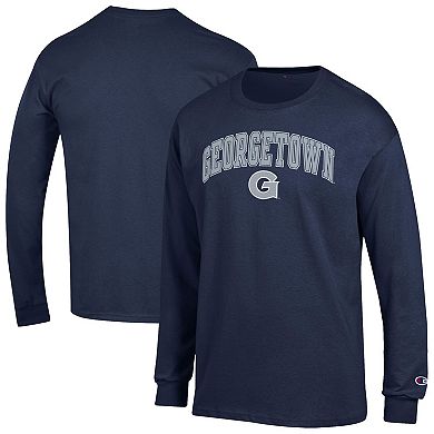 Men's Champion Navy Georgetown Hoyas Arch Over Logo Long Sleeve T-Shirt