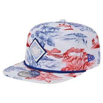Men's New Era White Chicago Cubs Printed Island Golfer Snapback Hat