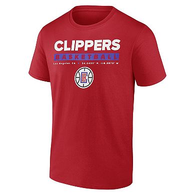 Men's Fanatics Red LA Clippers Location Just Net T-Shirt