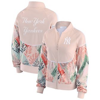 Women's WEAR by Erin Andrews Sand New York Yankees Raglan Full-Zip Track Jacket