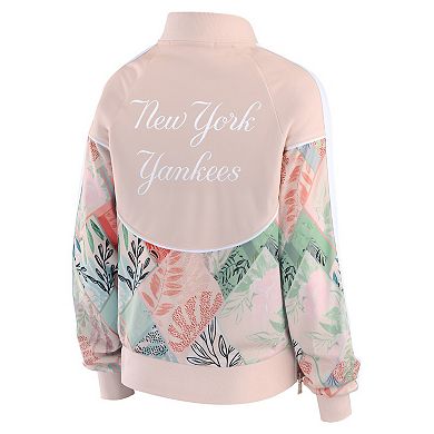 Women's WEAR by Erin Andrews Sand New York Yankees Raglan Full-Zip Track Jacket