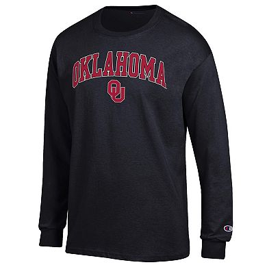 Men's Champion Black Oklahoma Sooners Arch Over Logo Long Sleeve T-Shirt