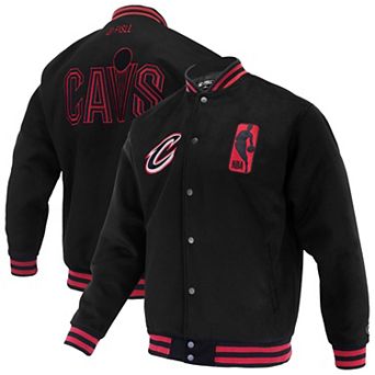 Unisex FISLL Black Cleveland Cavaliers Logoman Shadow Collection Full-Snap Varsity Jacket