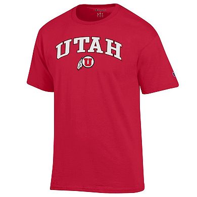 Men's Champion Red Utah Utes Arch Over Logo T-Shirt