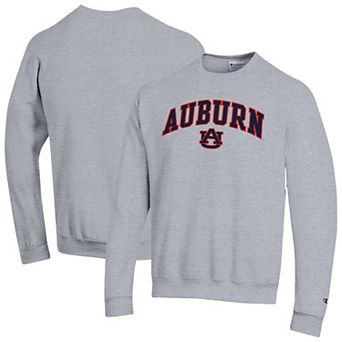 Men's Champion Heather Gray Auburn Tigers Arch Over Logo Pullover Sweatshirt