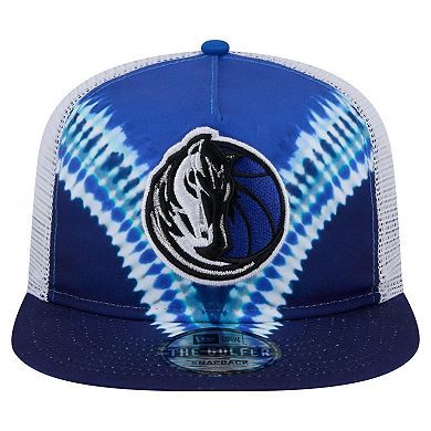Men's New Era Navy/Blue Dallas Mavericks Throwback Dye Golfer Snapback Hat