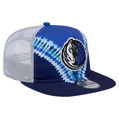 Men's New Era Navy/Blue Dallas Mavericks Throwback Dye Golfer Snapback Hat