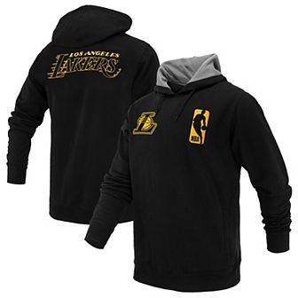 Unisex FISLL Black Los Angeles Lakers Logoman Shadow Collection Pullover Hoodie