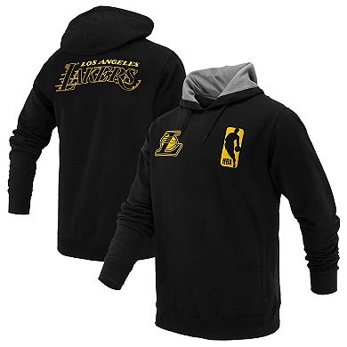 Unisex FISLL Black Los Angeles Lakers Logoman Shadow Collection Pullover Hoodie