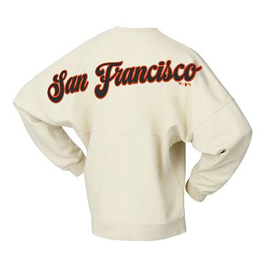 Women's Fanatics Tan San Francisco Giants Pennant Flag Branded Fleece Pullover Sweatshirt