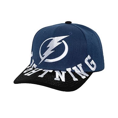 Men's Mitchell & Ness Blue/Black Tampa Bay Lightning Underarch Two-Tone Pro Crown Snapback Hat