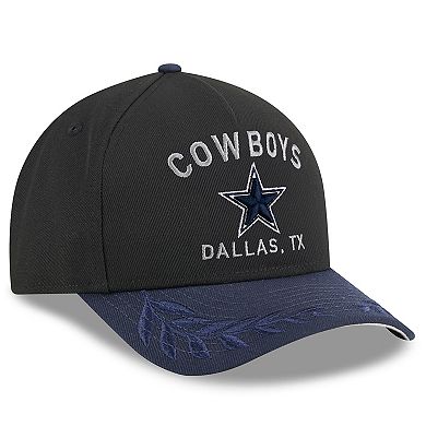 Youth New Era Black/Navy Dallas Cowboys 2025 NFL Draft 9FORTY A-Frame M-Crown Adjustable Hat
