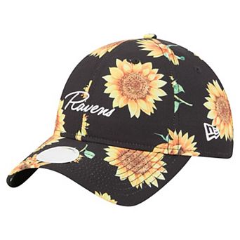 Women's New Era Black Baltimore Ravens Adventure Sunflower 9TWENTY Adjustable Hat