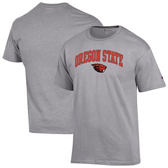 Men's Champion Heather Gray Oregon State Beavers Arched Logo T-Shirt