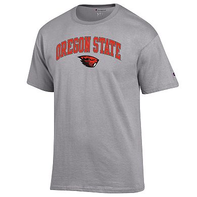 Men's Champion Heather Gray Oregon State Beavers Arched Logo T-Shirt