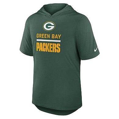 Men's Nike Green Green Bay Packers Lockup Tri-Blend Hoodie T-Shirt