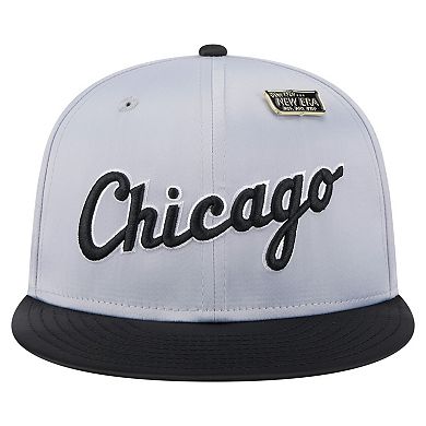 Men's New Era Gray/Black Chicago White Sox Satin 59FIFTY Fitted Hat