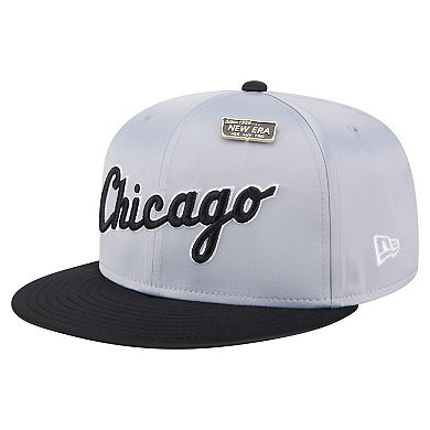 Men's New Era Gray/Black Chicago White Sox Satin 59FIFTY Fitted Hat