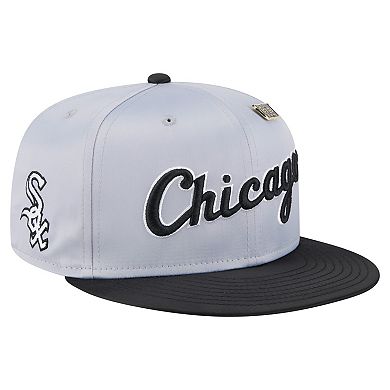 Men's New Era Gray/Black Chicago White Sox Satin 59FIFTY Fitted Hat