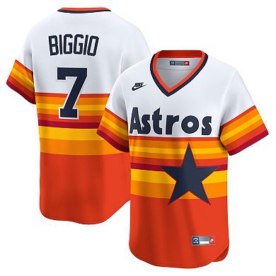 Men's Nike Craig Biggio White Houston Astros Throwback Cooperstown Collection Limited Player Jersey