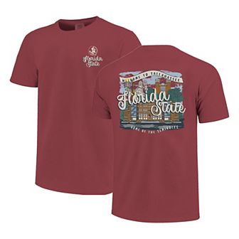 Women's Garnet Florida State Seminoles Comfort Colors Campus Scene Drawing Script T-Shirt