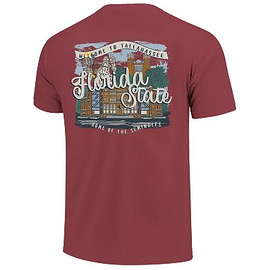 Women's Garnet Florida State Seminoles Comfort Colors Campus Scene Drawing Script T-Shirt