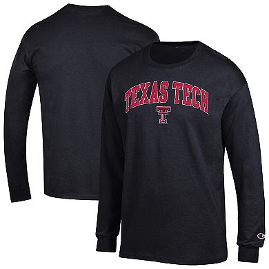 Men's Champion Black Texas Tech Red Raiders Arch Over Logo Long Sleeve T-Shirt