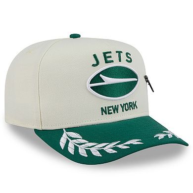Men's New Era Cream/Green New York Jets 2025 NFL Draft A-Frame 59FIFTY Fitted Hat