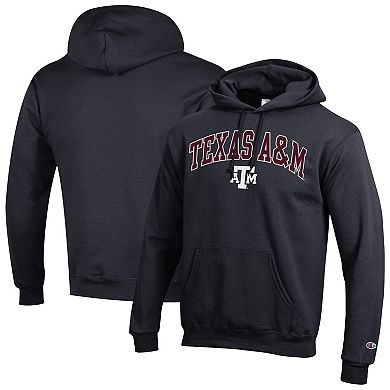 Men's�Champion Black Texas A&M Aggies Arch Over Logo Pullover Hoodie