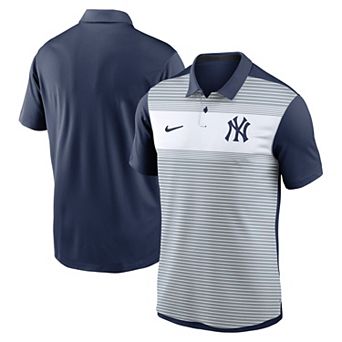 Men's Nike White/Navy New York Yankees Vapor Striped Performance Polo