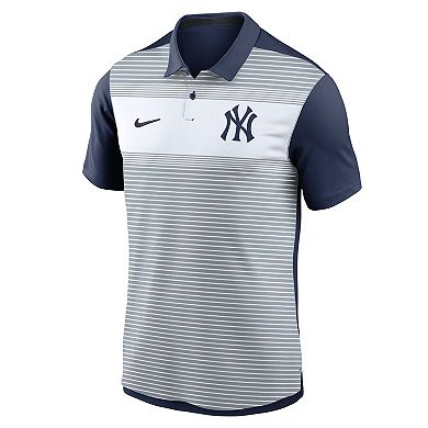 Men's Nike White/Navy New York Yankees Vapor Striped Performance Polo
