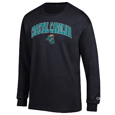 Men's�Champion Black Coastal Carolina Chanticleers Arch Over Logo Long Sleeve T-Shirt
