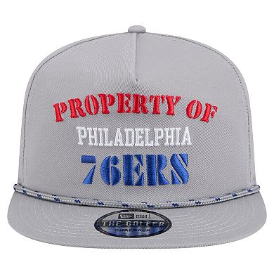 Men's New Era Gray Philadelphia 76ers Throwback Property Of Golfer Snapback Hat