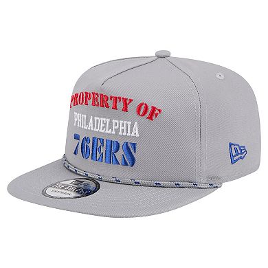 Men's New Era Gray Philadelphia 76ers Throwback Property Of Golfer Snapback Hat