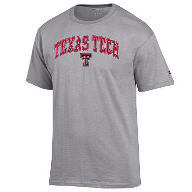 Men's Champion Heather Gray Texas Tech Red Raiders Arch Over Logo T-Shirt