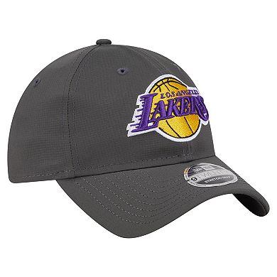 Men's New Era Charcoal Los Angeles Lakers Active Ripstop 9TWENTY Adjustable Hat