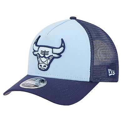 Youth New Era Light Blue Chicago Bulls Colorpack A-Frame 9FORTY Trucker Adjustable Hat