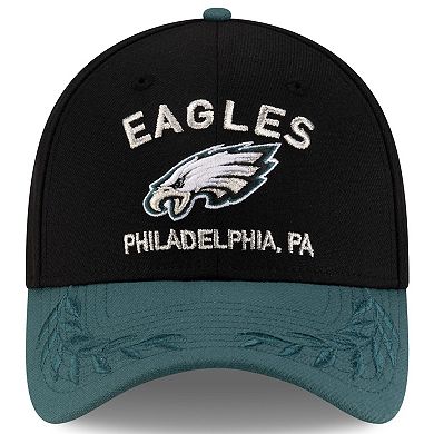 Men's New Era Black/Midnight Green Philadelphia Eagles 2025 NFL Draft 39THIRTY Flex Hat