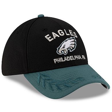 Men's New Era Black/Midnight Green Philadelphia Eagles 2025 NFL Draft 39THIRTY Flex Hat