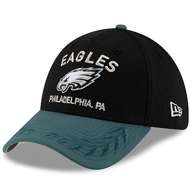 Men's New Era Black/Midnight Green Philadelphia Eagles 2025 NFL Draft 39THIRTY Flex Hat